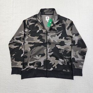 Track Jacket Full Zip Men's L Large NEW Green Camo Tenniscore‎ Athleisure NWT